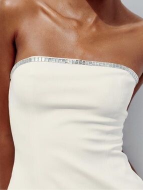 Zara Strapless Tube Top with Silver Trim